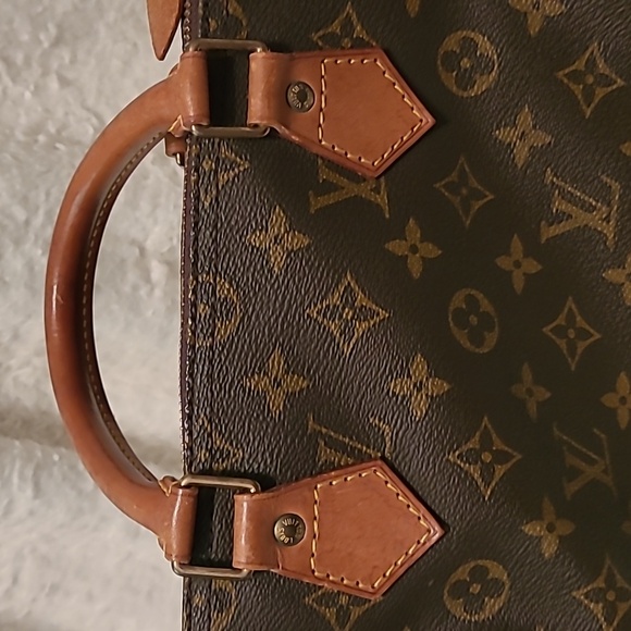 Louis Vuitton Monogram Canvas Satchel with Tan Accents